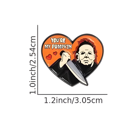 Enamel Pin Hart "You're My Pumpkin" – Metalen pin met oranje horror ontwerp