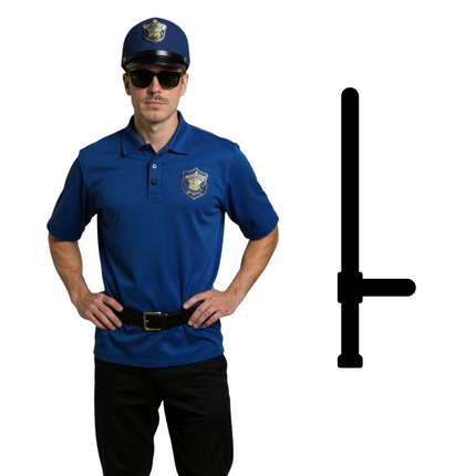 Politieagent Verkleedset Heren – Inclusief Broek, Shirt, Riem & Pet – Maat L / XL