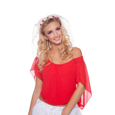 Bruidstiara met Rozen Wit - Vrijgezellenfeest