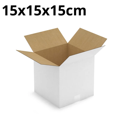 Kartonnen Verzenddoos 15x15x15 cm – Witte Kubusdoos met Kleppen