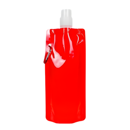 Opvouwbare Drinkfles Rood met Karabijnhaak – Flexibele Waterfles