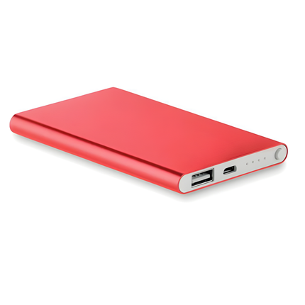 Powerbank 3000mAh Rood – Compacte Externe Oplader met USB