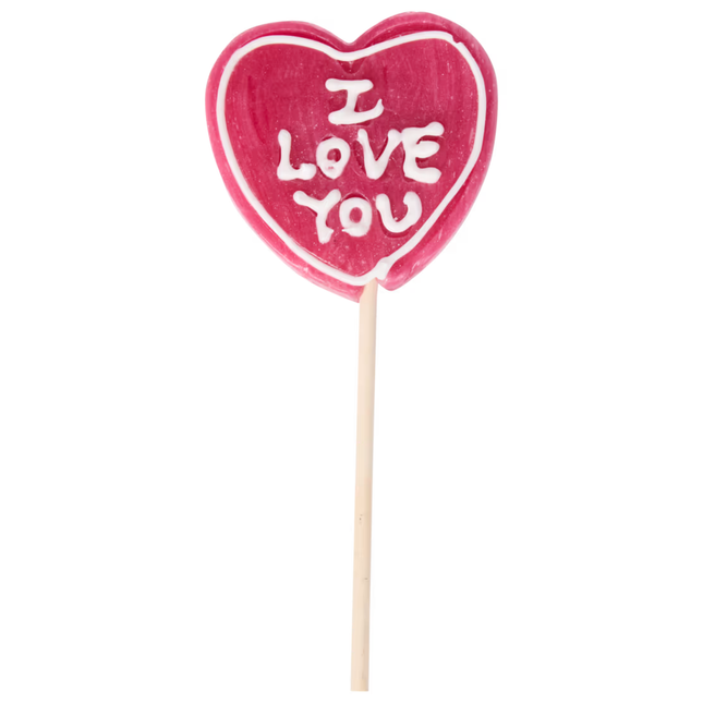 Hartvormige I Love You Lolly | Roze Lolly op Stok met Tekst