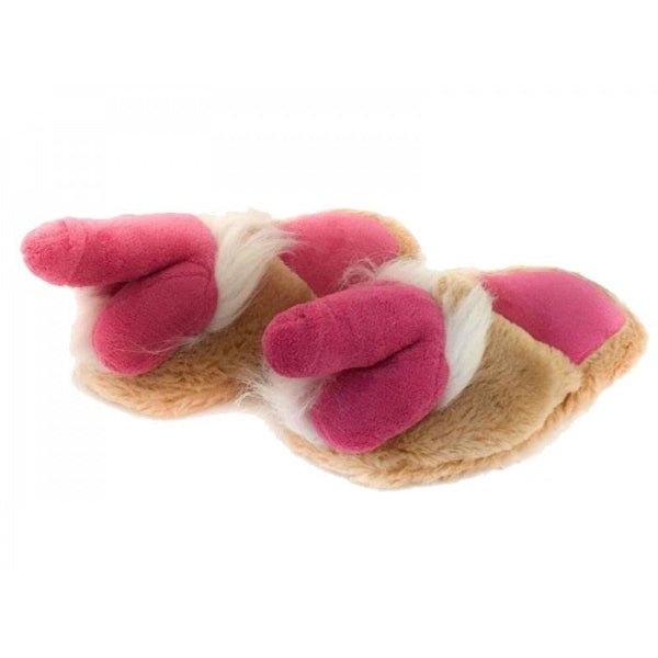 Penis-Hausschuhe – Plüsch-Flip-Flops in Penisform – Größe 39-40