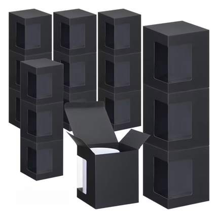 Zwarte Luxe Cadeaudoos met Venster 11x10,5x12,5 cm – Geschenkverpakking