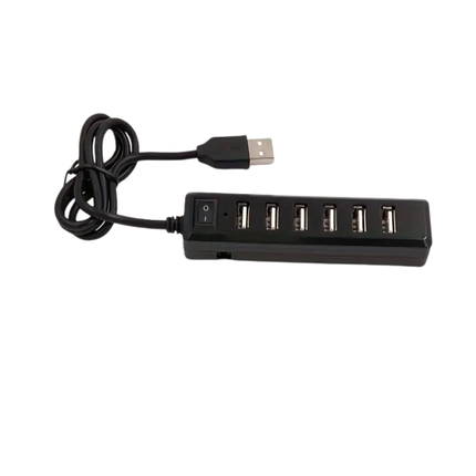 7-Poorts USB 2.0 Hub met Aan/Uit Schakelaar – Compact & Handig