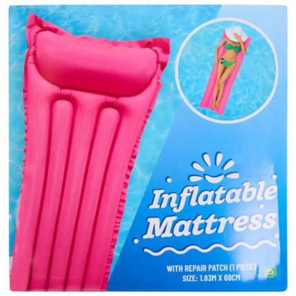 Opblaasbaar Luchtbed Roze – 183 x 69 cm met Reparatiepatch