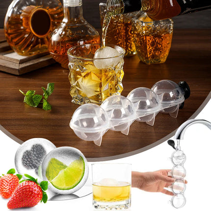 ijsblokjes Maker/ Maak Perfecte Ronde ijsballen 4 Ijsballen voor Cocktails en Feestjes