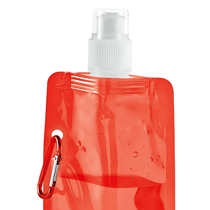 Opvouwbare Drinkfles Rood met Karabijnhaak – Flexibele Waterfles