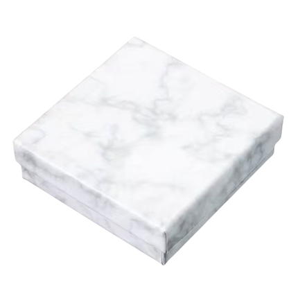 Luxe Cadeaudoosje 7,5x7,5 cm – Wit Marmer Design