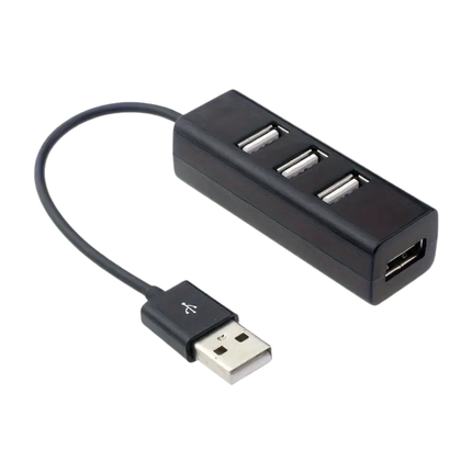4-Poorts USB 2.0 Hub Zwart – Compacte USB Splitter voor Laptop & PC