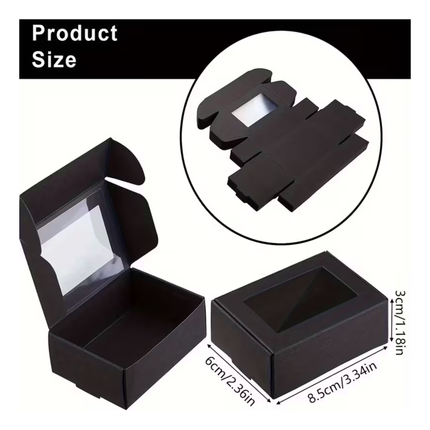 Zwarte Cadeaudoos met Venster 8,5x6x3 cm – Luxe Geschenkverpakking