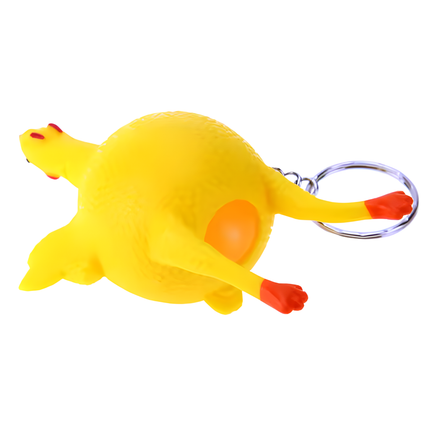 Gele kip stressbal sleutelhanger – grappige anti-stress toy