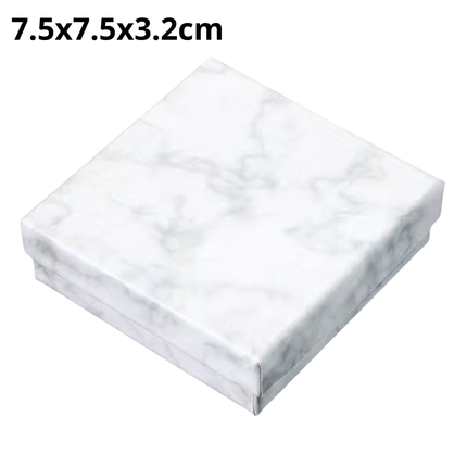 Luxe Cadeaudoosje 7,5x7,5 cm – Wit Marmer Design