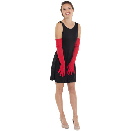 Lange Handhandschoenen In Rood