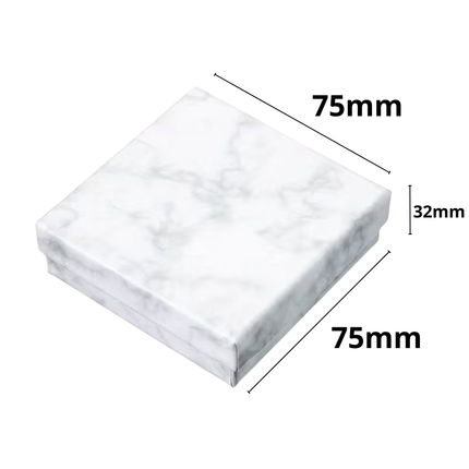 Luxe Cadeaudoosje 7,5x7,5 cm – Wit Marmer Design