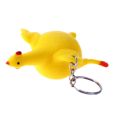 Gele kip stressbal sleutelhanger – grappige anti-stress toy
