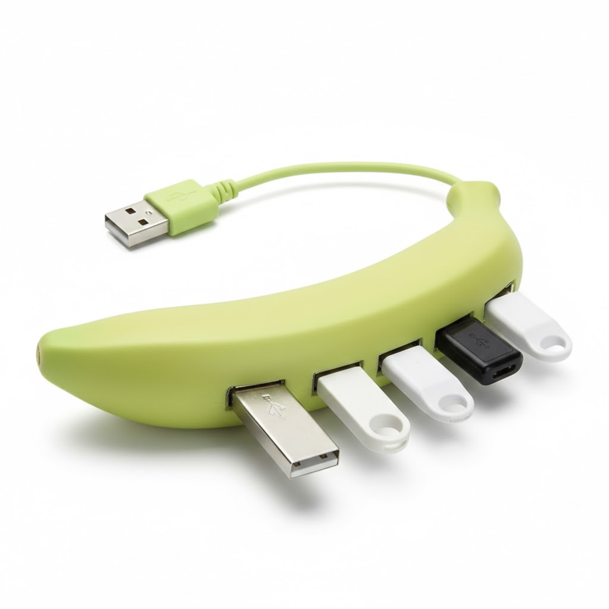 USB-Hub mit 4 Anschlüssen – Bananenförmig, Grün