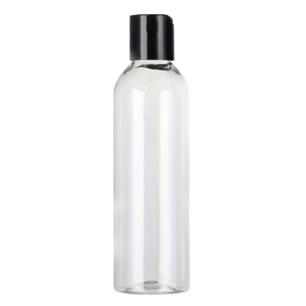 Navulbare Fles 120ml Transparant – Kunststof Fles met Zwarte Dop