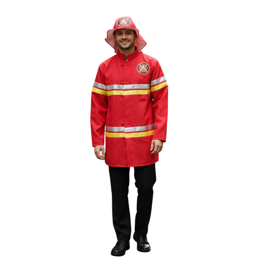 Brandweerman Kostuum Heren – Jas & Hoed – Maat M – Partymix