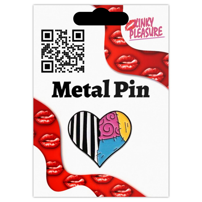 Patchwork hart pin – Kleurrijke metal speld in gothic stijl