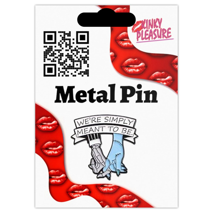 Gothic liefdespin – “We’re Simply Meant to Be” met skelet & gestikte hand