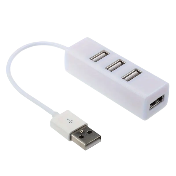 USB-Hub 4 Anschlüsse USB 2.0 Weiß - Kompakter Splitter