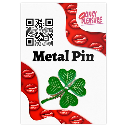 Geluks-klavertje vier metalen pin – 2,5 cm