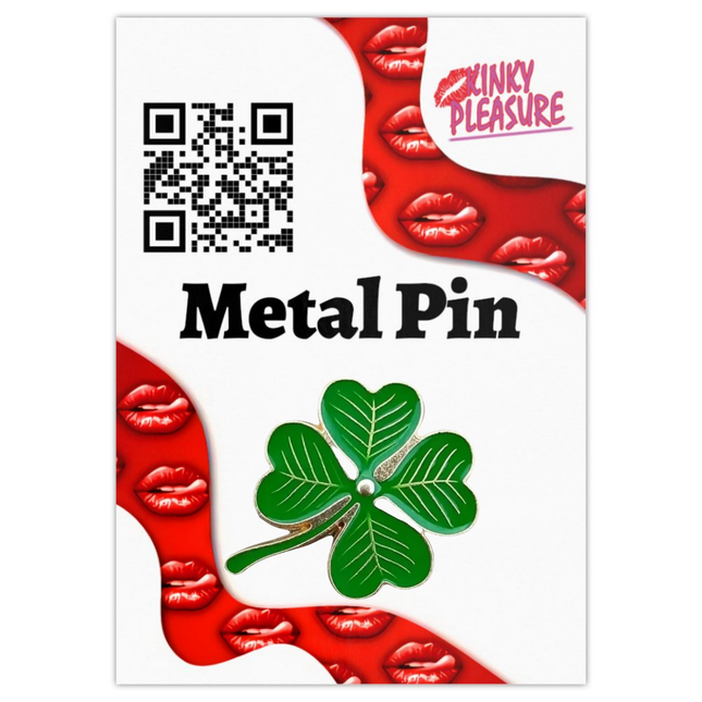 Geluks-klavertje vier metalen pin – 2,5 cm