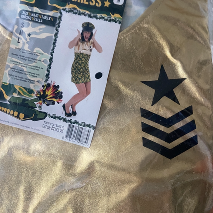 Army Jurk Verkleedkostuum Dames – Inclusief Pet – Maat S M L