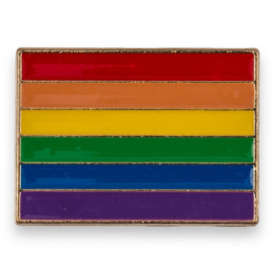 Regenboogvlag Pin – Klassieke LGBTQ+ Speld met Zilveren Rand