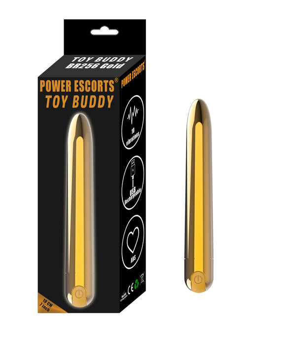 Toy Buddy Bullet Vibrator Goud 18 cm - 10 Standen USB
