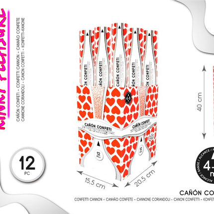 Create a festive atmosphere with the Red Hearts Confetti Cannon 40cm