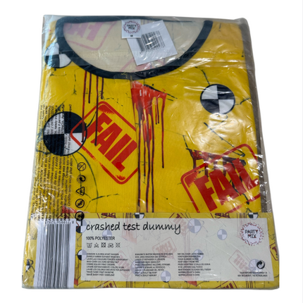 Crashed Test Dummy Kostuum – Maat S, M, L – Verkleedpak met Muts