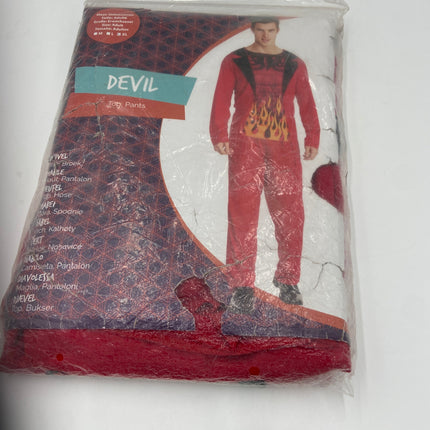 Duivelskostuum Rood met Vlammenprint – Maat M, L, XL – Volwassenen