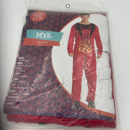 Duivelskostuum Rood met Vlammenprint – Maat M, L, XL – Volwassenen