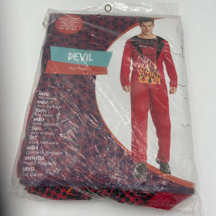 Duivelskostuum Rood met Vlammenprint – Maat M, L, XL – Volwassenen
