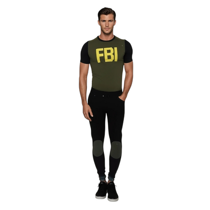 FBI Verkleed Kostuum Heren – Inclusief Broek, Top & Pet – Maat M L XL