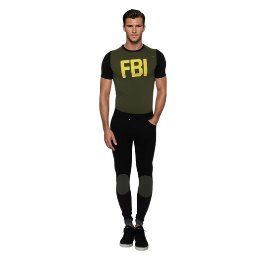 FBI Verkleed Kostuum Heren – Inclusief Broek, Top & Pet – Maat M L XL