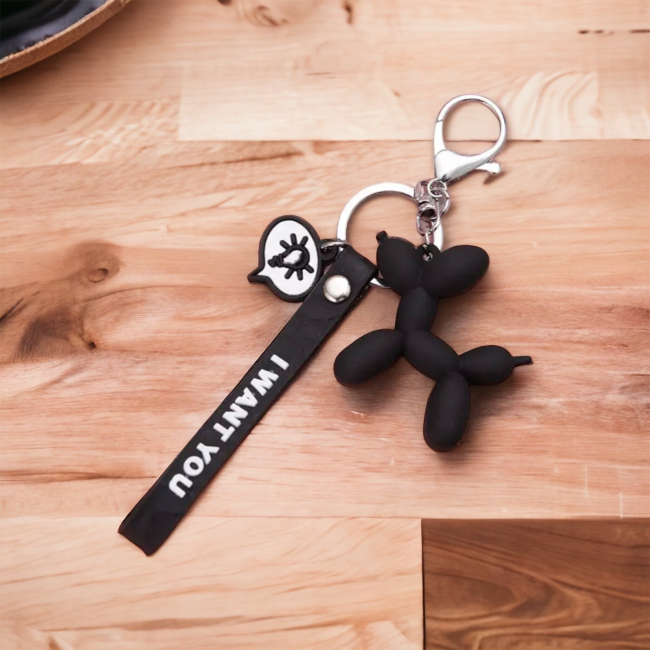 Cute Keychain with Dog With Flap "I Want You"