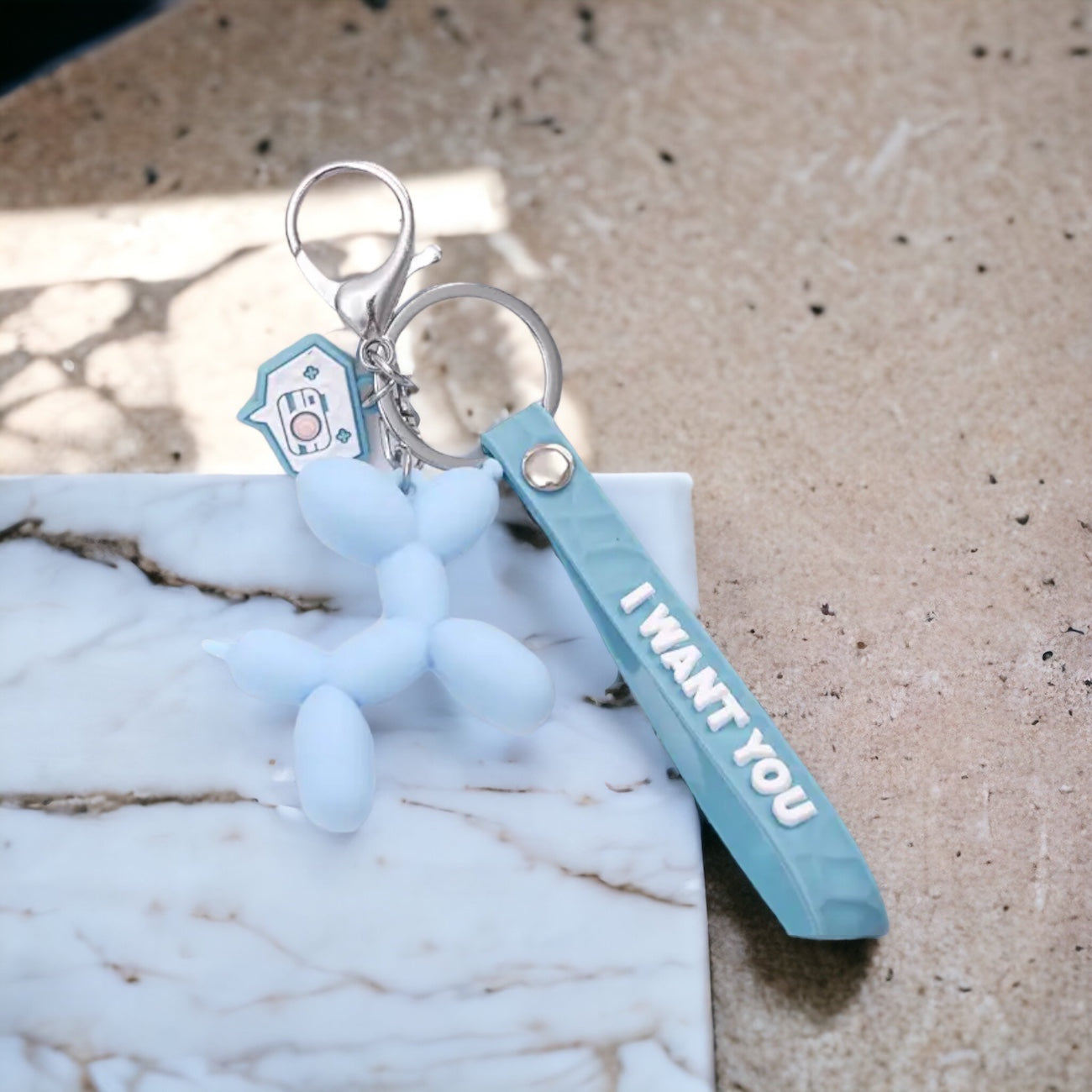Cute Keychain with Dog With Flap "I Want You"