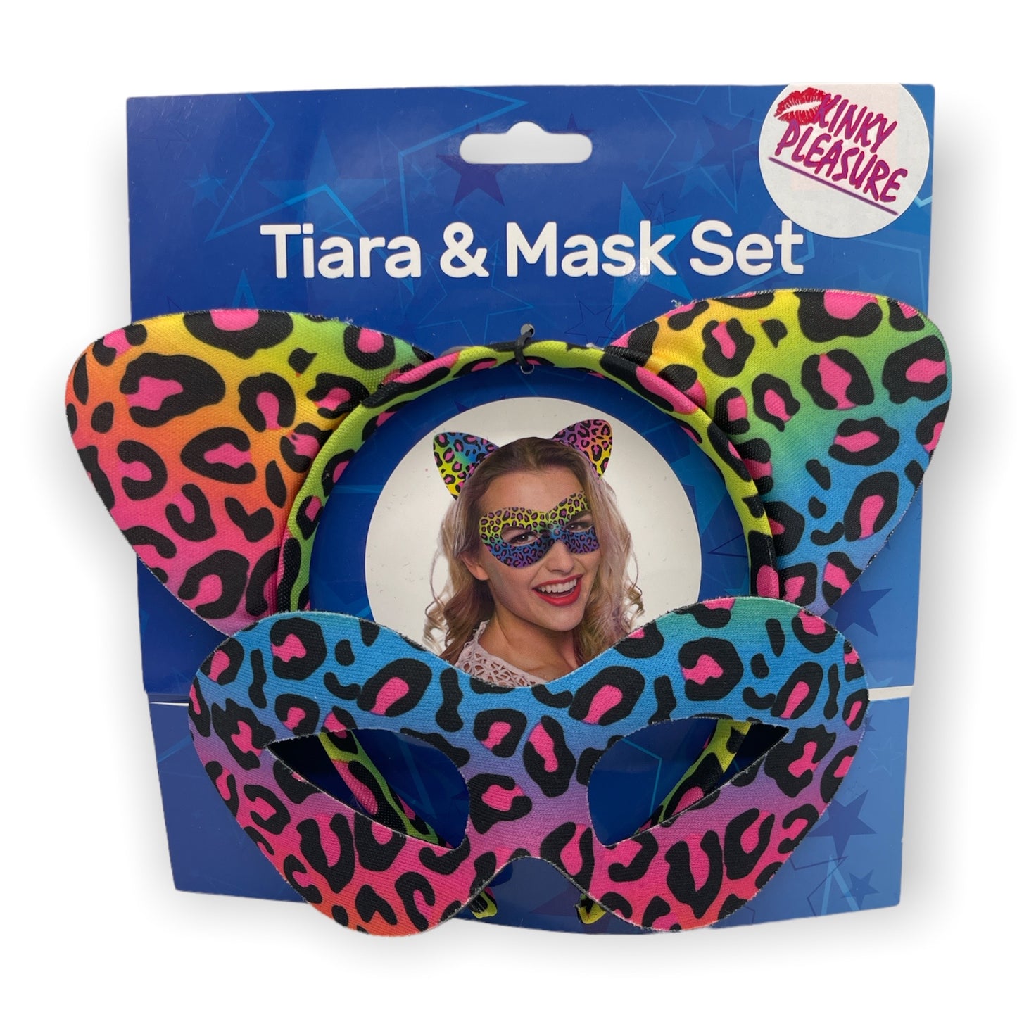 Rainbow Colored Panther Dress Up Set - Tiara and Mask