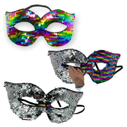 Eye Mask Reversible Sequins Rainbow Colors