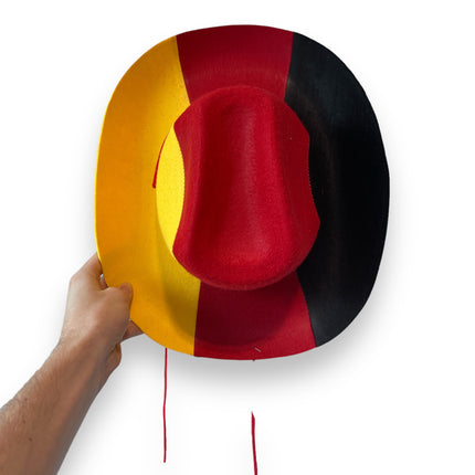 Cowboy hat with cord - German flag - Made of felt - One size - With hanger