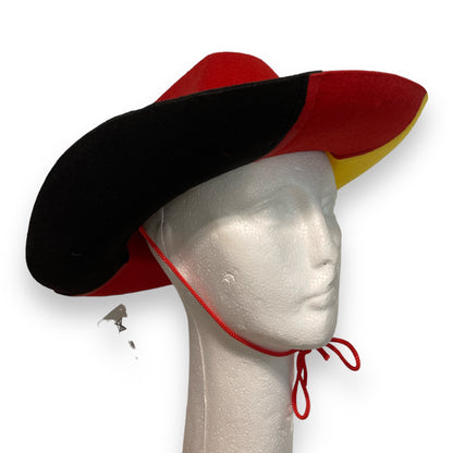 Cowboy hat with cord - German flag - Made of felt - One size - With hanger