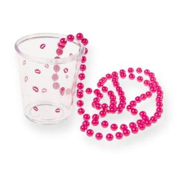 Schnapsglas-Halskette mit Lippenmotiv