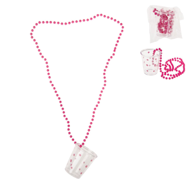 Kinky Pleasure Shotglas Ketting met Lippen Motief - Altijd een Shot Binnen Handbereik!