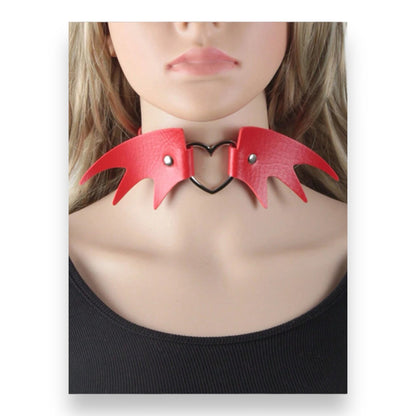 Kinky Pleasure Sexy Hart Choker Ketting - Rood