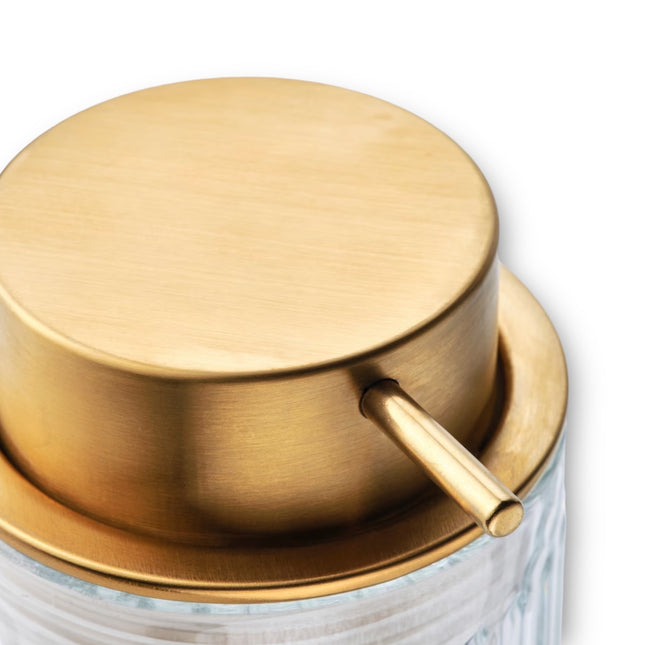 Elegant Zeeppompje Glas met Gouden Pompje - Voor een Stijlvolle Badkamer