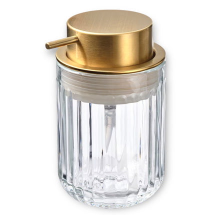 Elegant Zeeppompje Glas met Gouden Pompje - Voor een Stijlvolle Badkamer
